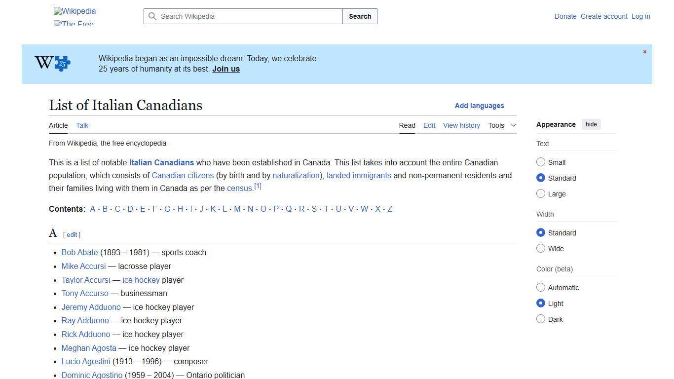 List of Italian Canadians - Wikipedia